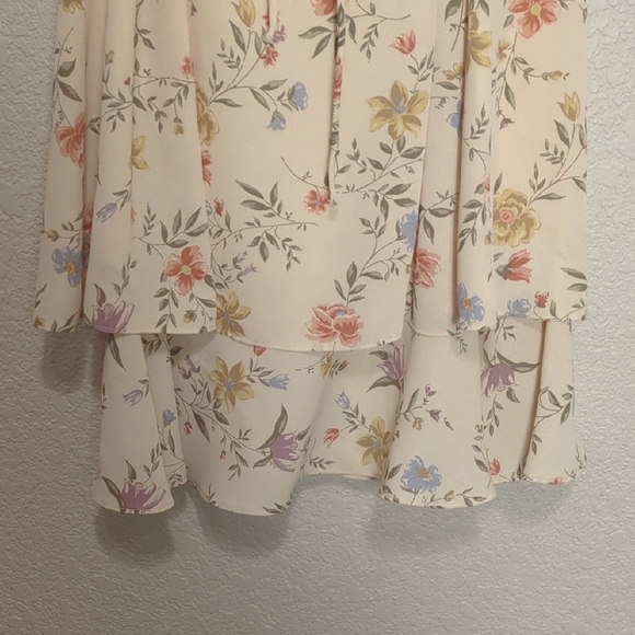 Randi May Collection vintage '90s cream floral short sleeve mini dress - Picture 4 of 9